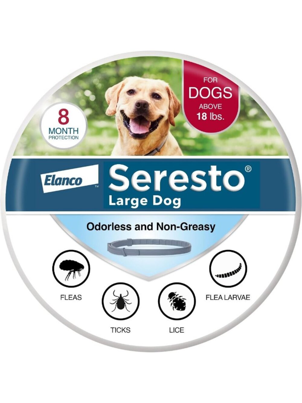 Seresto 8-Month Flea & Tick Collar for Large Dogs Over 18 lbs., 1ct